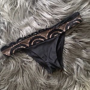PilyQ Black Lace swim bottom Teeny cut Large